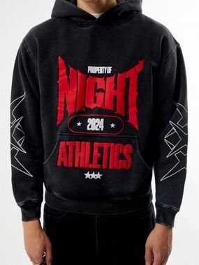 Pacsun Nightlab Black Washed Gym Hoodie size Large